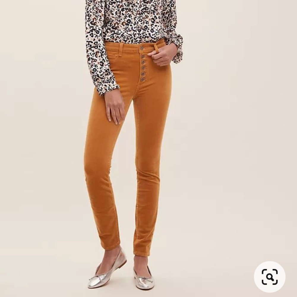 Anthropologie Pilcro button fly skinny corduroy pants size 26